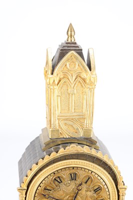 Lot 31 - A MID 19TH CENTURY FRENCH BRONZE AND ORMOLU AUTOMATON MANTEL CLOCK