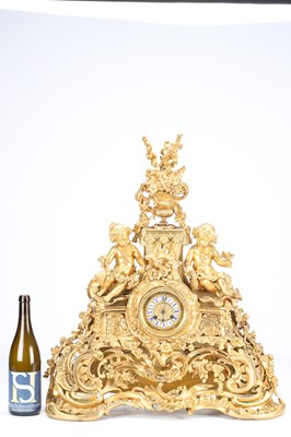 Lot 59 - BARRARD & VIGNON, PARIS. A LARGE LATE 19TH CENTURY FRENCH ORMOLU FIGURAL MANTEL CLOCK