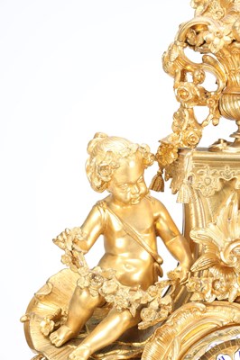 Lot 59 - BARRARD & VIGNON, PARIS. A LARGE LATE 19TH CENTURY FRENCH ORMOLU FIGURAL MANTEL CLOCK