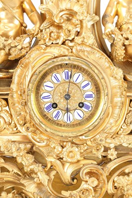Lot 59 - BARRARD & VIGNON, PARIS. A LARGE LATE 19TH CENTURY FRENCH ORMOLU FIGURAL MANTEL CLOCK