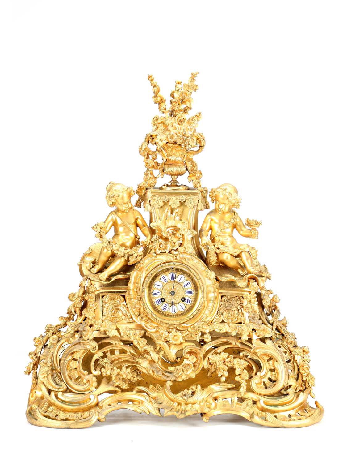 Lot 59 - BARRARD & VIGNON, PARIS. A LARGE LATE 19TH CENTURY FRENCH ORMOLU FIGURAL MANTEL CLOCK