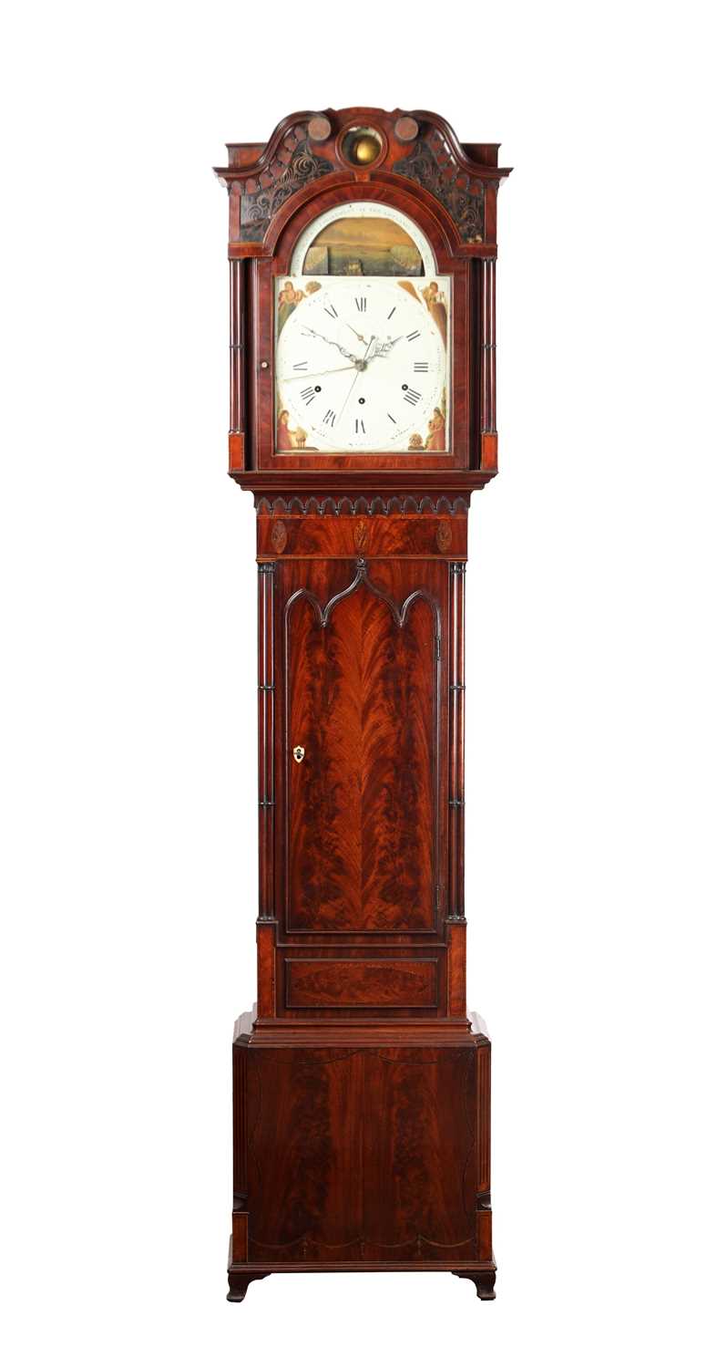 Lot 41 George III musical automaton year-calendar longcase clock with moonphase
