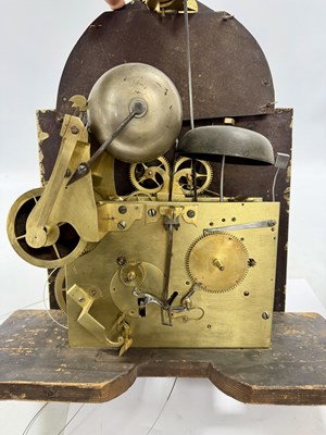 Lot 41 - A FINE AND RARE GEORGE III MAHOGANY MUSICAL AUTOMATON YEAR CALENDAR LONGCASE CLOCK WITH SPHERICAL MOON OF NELSON INTEREST