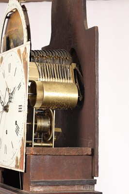 Lot 41 - A FINE AND RARE GEORGE III MAHOGANY MUSICAL AUTOMATON YEAR CALENDAR LONGCASE CLOCK WITH SPHERICAL MOON OF NELSON INTEREST