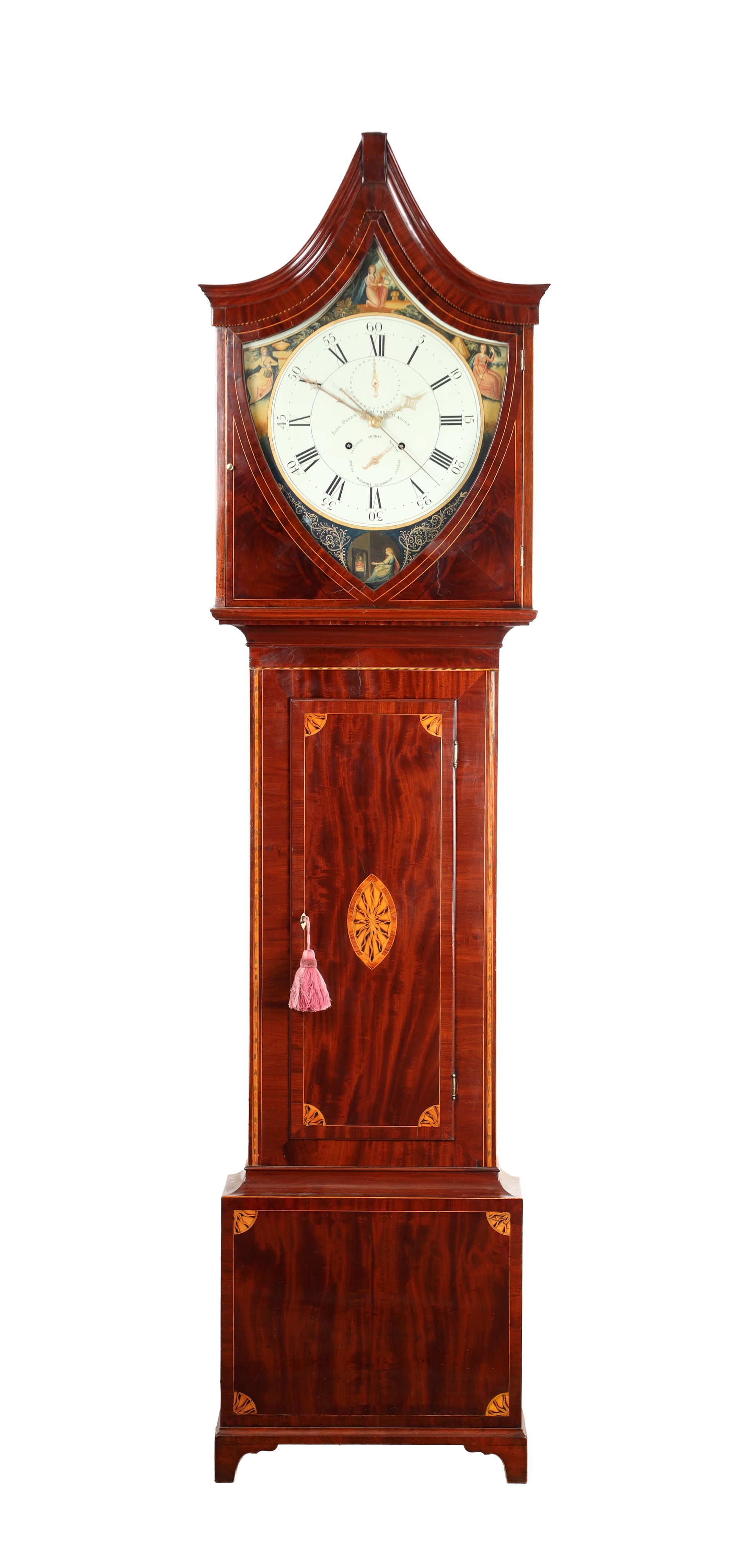 Lot 32 John Dobbie shield-shaped painted dial longcase clock