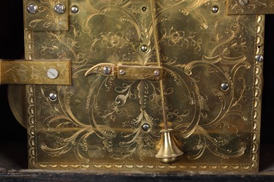 Lot 148 - RALPH GOUT, LONDON. A GEORGE III INVERTED BELL TOP EBONISED MUSICAL EIGHT-DAY BRACKET CLOCK