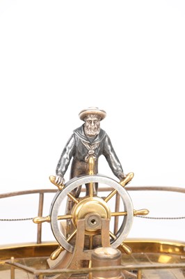 Lot 29 - GUILMET, PARIS. A LATE 19TH CENTURY FRENCH INDUSTRIAL AUTOMATON "HELMSMAN" TABLE CLOCK