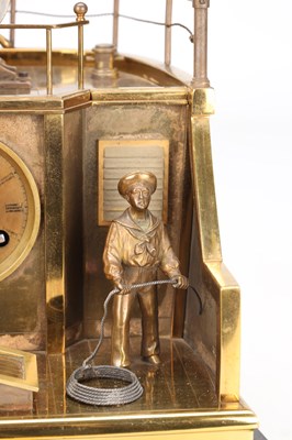 Lot 29 - GUILMET, PARIS. A LATE 19TH CENTURY FRENCH INDUSTRIAL AUTOMATON "HELMSMAN" TABLE CLOCK