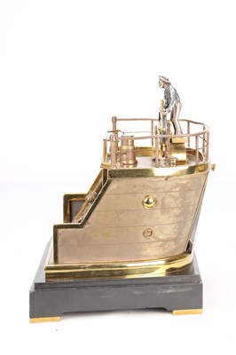 Lot 29 - GUILMET, PARIS. A LATE 19TH CENTURY FRENCH INDUSTRIAL AUTOMATON "HELMSMAN" TABLE CLOCK