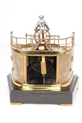 Lot 29 - GUILMET, PARIS. A LATE 19TH CENTURY FRENCH INDUSTRIAL AUTOMATON "HELMSMAN" TABLE CLOCK