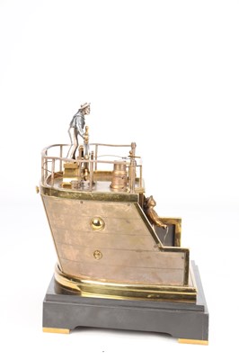 Lot 29 - GUILMET, PARIS. A LATE 19TH CENTURY FRENCH INDUSTRIAL AUTOMATON "HELMSMAN" TABLE CLOCK