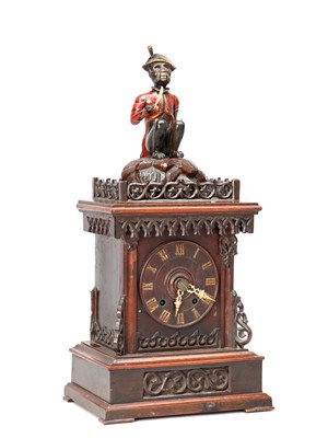 Lot 193 - A RARE LATE 19TH CENTURY GERMAN BLACK FOREST MONKEY AUTOMATON CLOCK