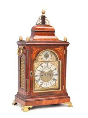 Lot A GEORGE III ENGLISH BRASS MOUNTED MAHOGANY BRACKET CLOCK