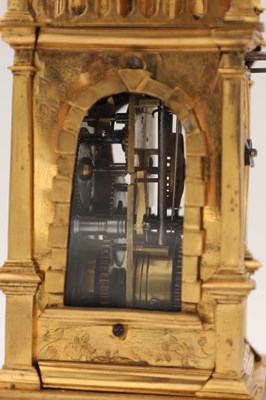 Lot 175 - A MID 17TH CENTURY GERMAN GILT BRASS VERGE TOWER CLOCK