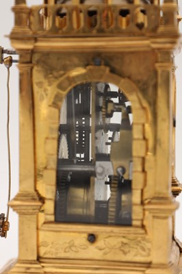 Lot 175 - A MID 17TH CENTURY GERMAN GILT BRASS VERGE TOWER CLOCK