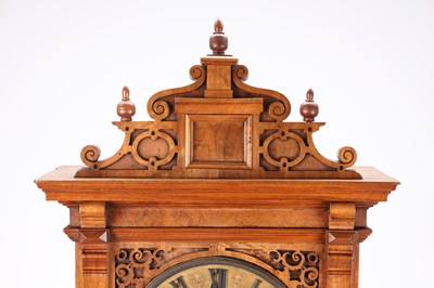 Lot 156 - A MID 19TH CENTURY BLACK FOREST WALNUT TRUMPETER CLOCK