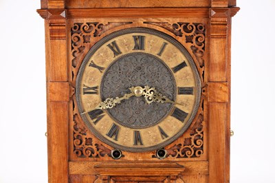 Lot 156 - A MID 19TH CENTURY BLACK FOREST WALNUT TRUMPETER CLOCK