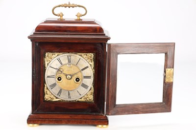 Lot 178 - JONATHAN LOWNDES, LONDON. A WILLIAM AND MARY FRUITWOOD VENEERED STRIKING VERGE BRACKET CLOCK WITH PULL QUARTER REPEAT