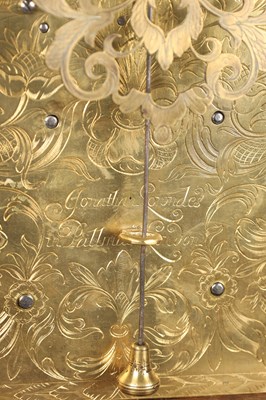 Lot 178 - JONATHAN LOWNDES, LONDON. A WILLIAM AND MARY FRUITWOOD VENEERED STRIKING VERGE BRACKET CLOCK WITH PULL QUARTER REPEAT