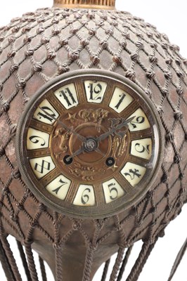 Lot 111 - A LARGE AND RARE LATE 19TH CENTURY FRENCH PATINATED BRONZE BALLOONIST CLOCK