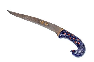 Lot A MUGHAL STYLE LAPIS LAZULI HILTED DAGGER