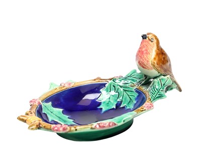Lot A MINTON MAJOLICA ROBIN DISH