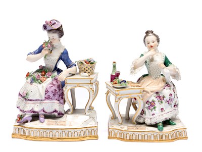 Lot TWO 19TH CENTURY DRESDEN CHINA FIGURE GROUPS