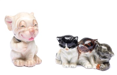 Lot TWO ROYAL WORCESTER NOVELTY ANIMAL SCULPTURES
