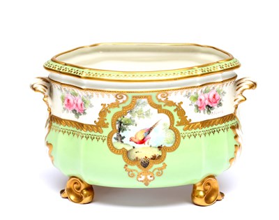 Lot A LATE 19TH CENTURY ROYAL CROWN DERBY PORCELAIN BOW POT