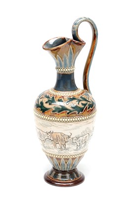 Lot A DOULTON LAMBETH HANNAH BARLOW STONEWARE EWER