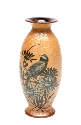 Lot A DOULTON LAMBETH STONEWARE VASE BY FLORENCE BARLOW