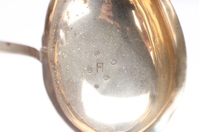 Lot A GEORGE III ENGLISH SILVER AND HORN LADLE