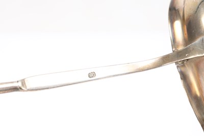 Lot A GEORGE III ENGLISH SILVER AND HORN LADLE