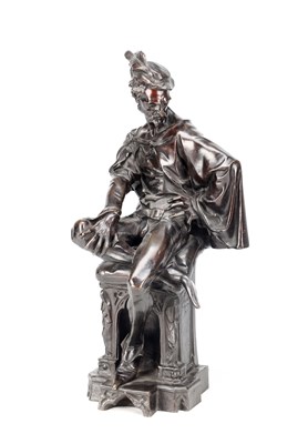 Lot A 19TH CENTURY BRONZE SCULPTURE TITLED MEPHISTOPHELES