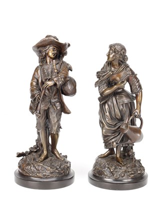 Lot E. CLAVIER. A PAIR OF BRONZE FIGURES
