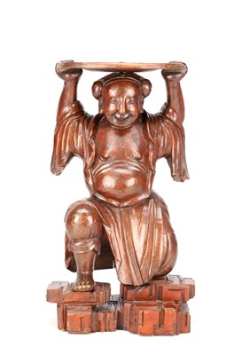 Lot A 19TH CENTURY CHINESE CARVED WOOD FIGURE
