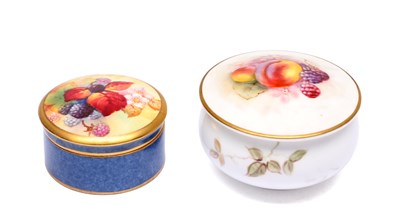 Lot TWO 20TH CENTURY ROYAL WORCESTER PORCELAIN TRINKET POTS