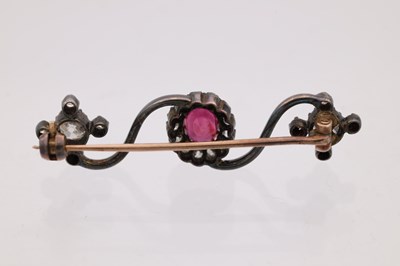 Lot A 1930S RUBY AND DIAMOND PIN BROOCH