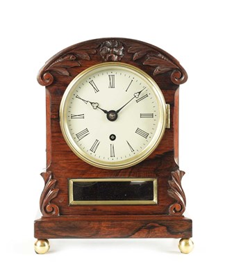 Lot A MID 19TH CENTURY ROSEWOOD TIMEPIECE MANTEL CLOCK