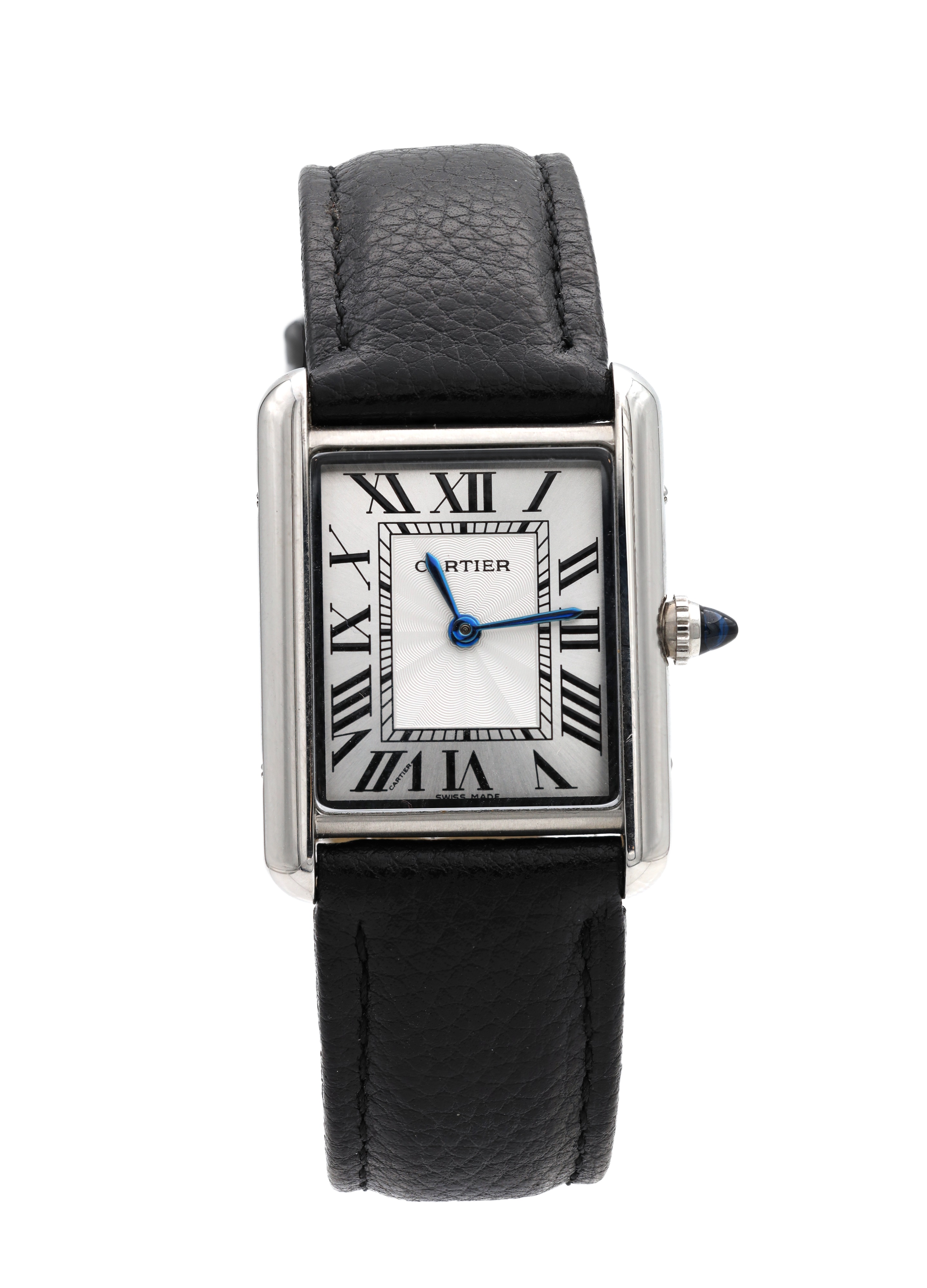 18ct white gold Cartier Tank with two-tone silvered Roman numeral dial, upcoming Lot 444a