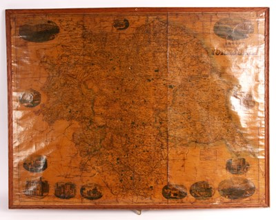 Lot 272 - BACON'S illustrated MAP of YORKSHIRE 1876 by...