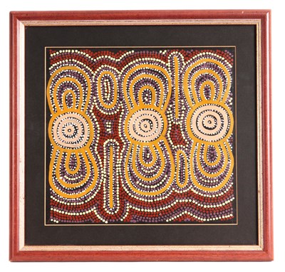 Lot 277 - A piece of coloured ABORIGINAL ARTWORK 27cm...