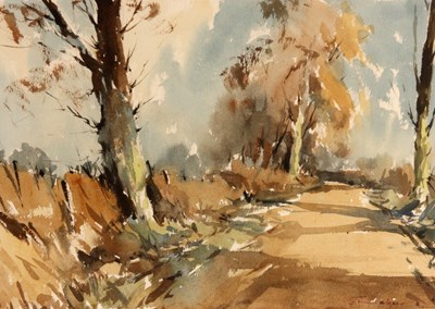 Lot 285 - EDWARD WESSON – WATERCOLOUR 

A country lane...