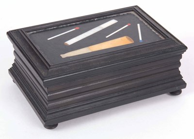 Lot 626 - A 19th CENTURY PIETRA DURA TOPPED BOX WITH...