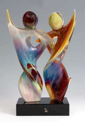 Lot 6 - OSCAR ZANETTI MURANO GLASS SCULPTURE 'Tango...
