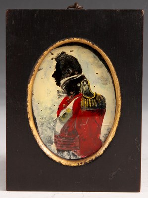 Lot 246 - An early 19th Century reverse painted oval...