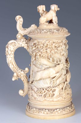 Lot 413 - A FINE MID 19TH CENTURY GERMAN CARVED IVORY...