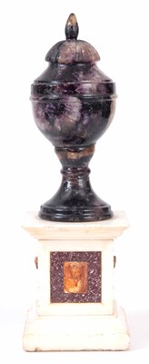 Lot 439 - A 19TH CENTURY BLUE JOHN URN with gadrooned...