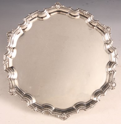 Lot 224 - An Elizabeth II circular SILVER SALVER, with...