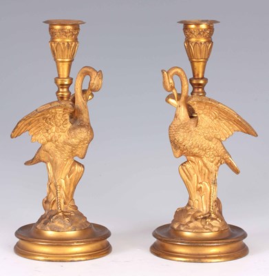Lot 472 - A PAIR OF 19TH CENTURY FRENCH BRONZE ORMOLU...